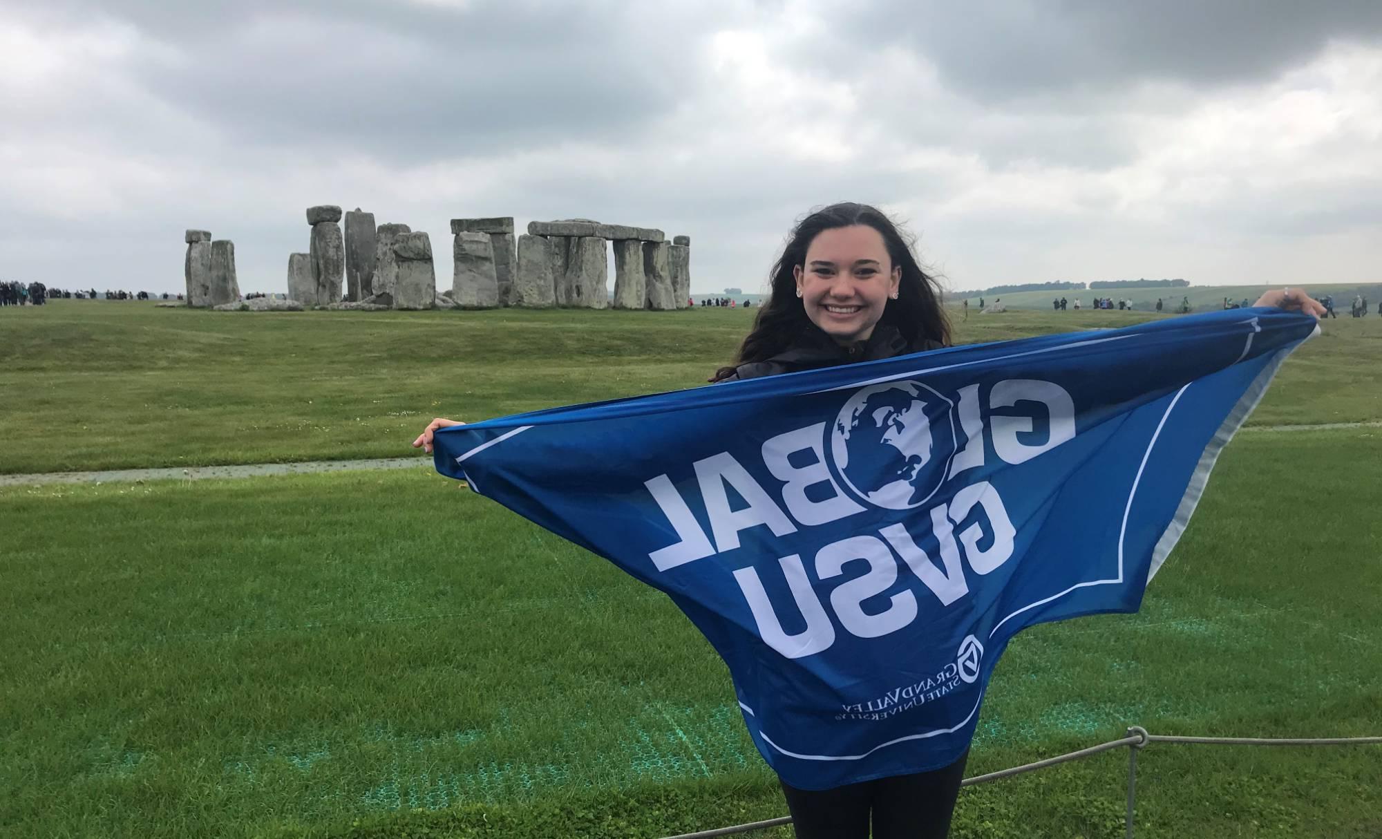 Student at Stonehenge